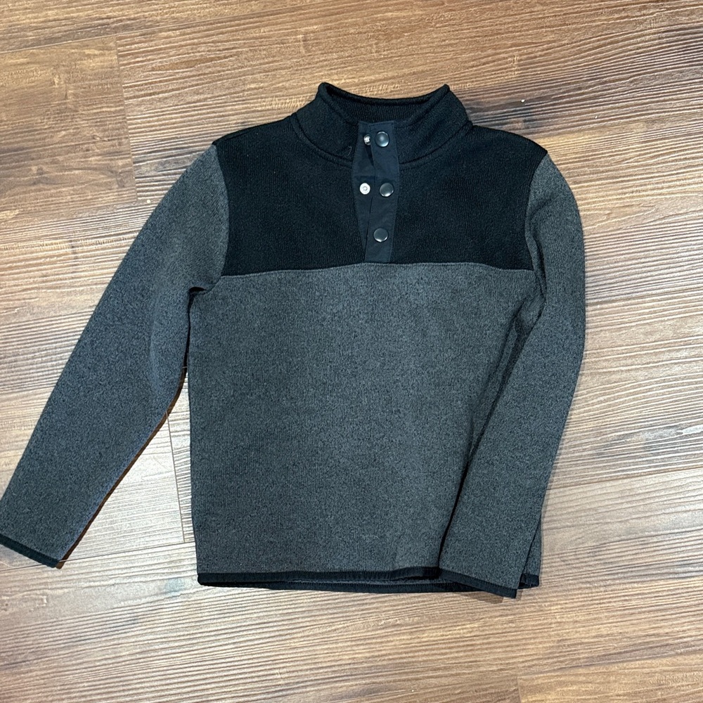Black and Gray Button-Up Sweater